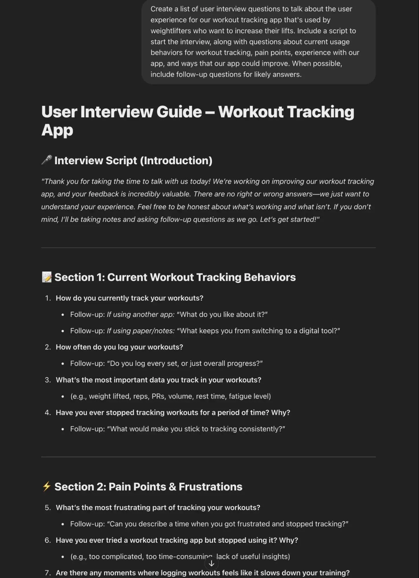 using chatgpt to create a user interview plan for ux design.