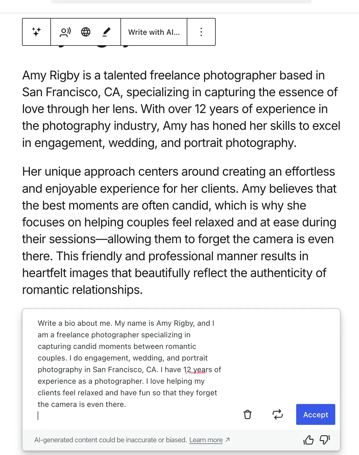 wordpress.com’s ai-generated text