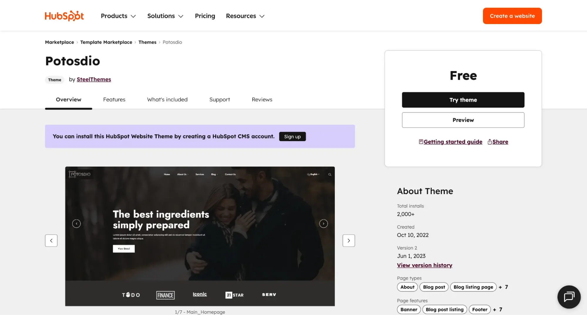 potosdio free content hub theme