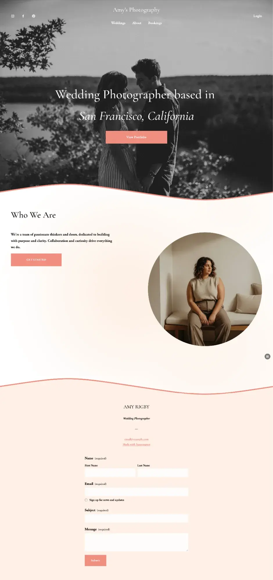 cheapest website builder: squarespace