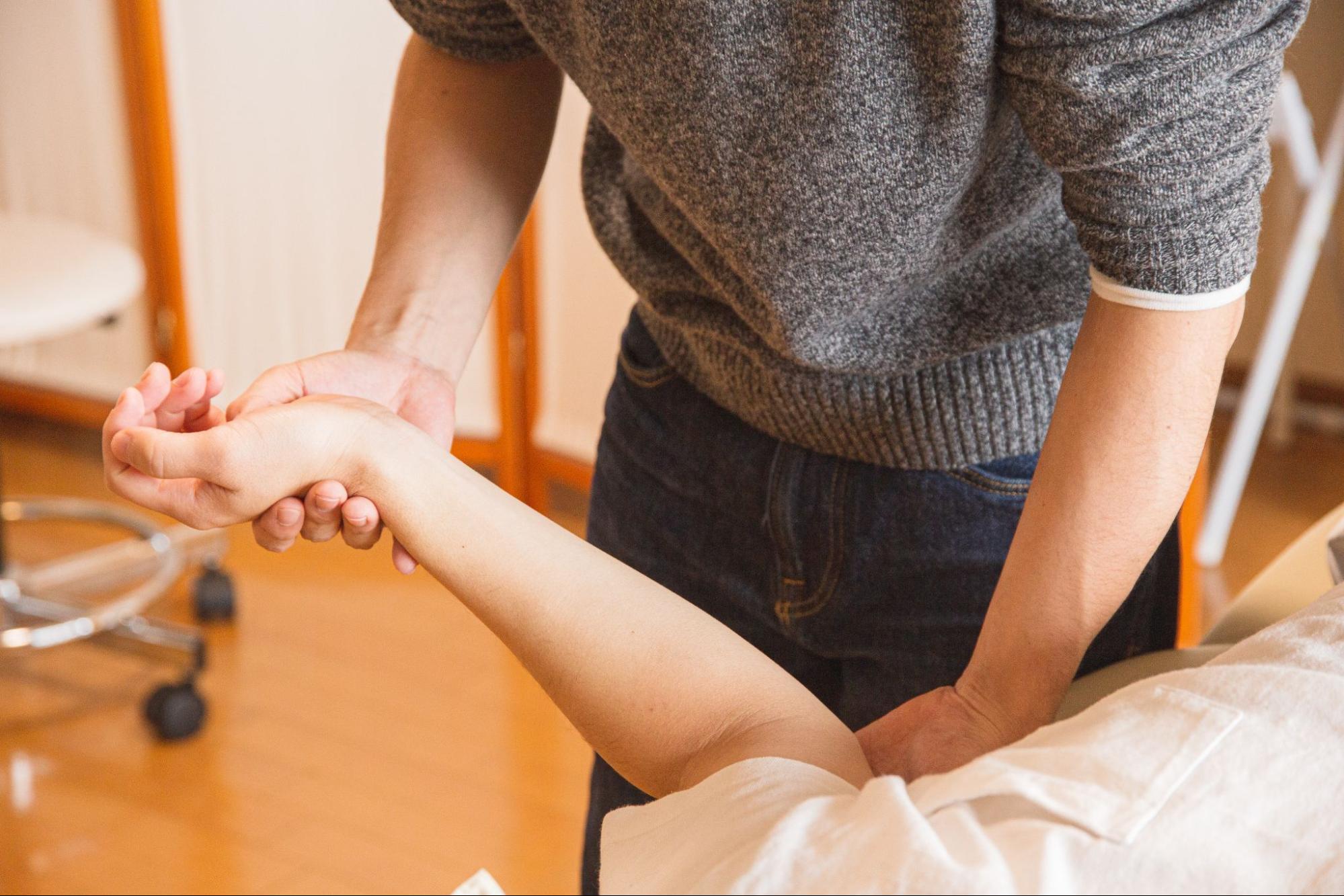 person recieving chiropractic treatment