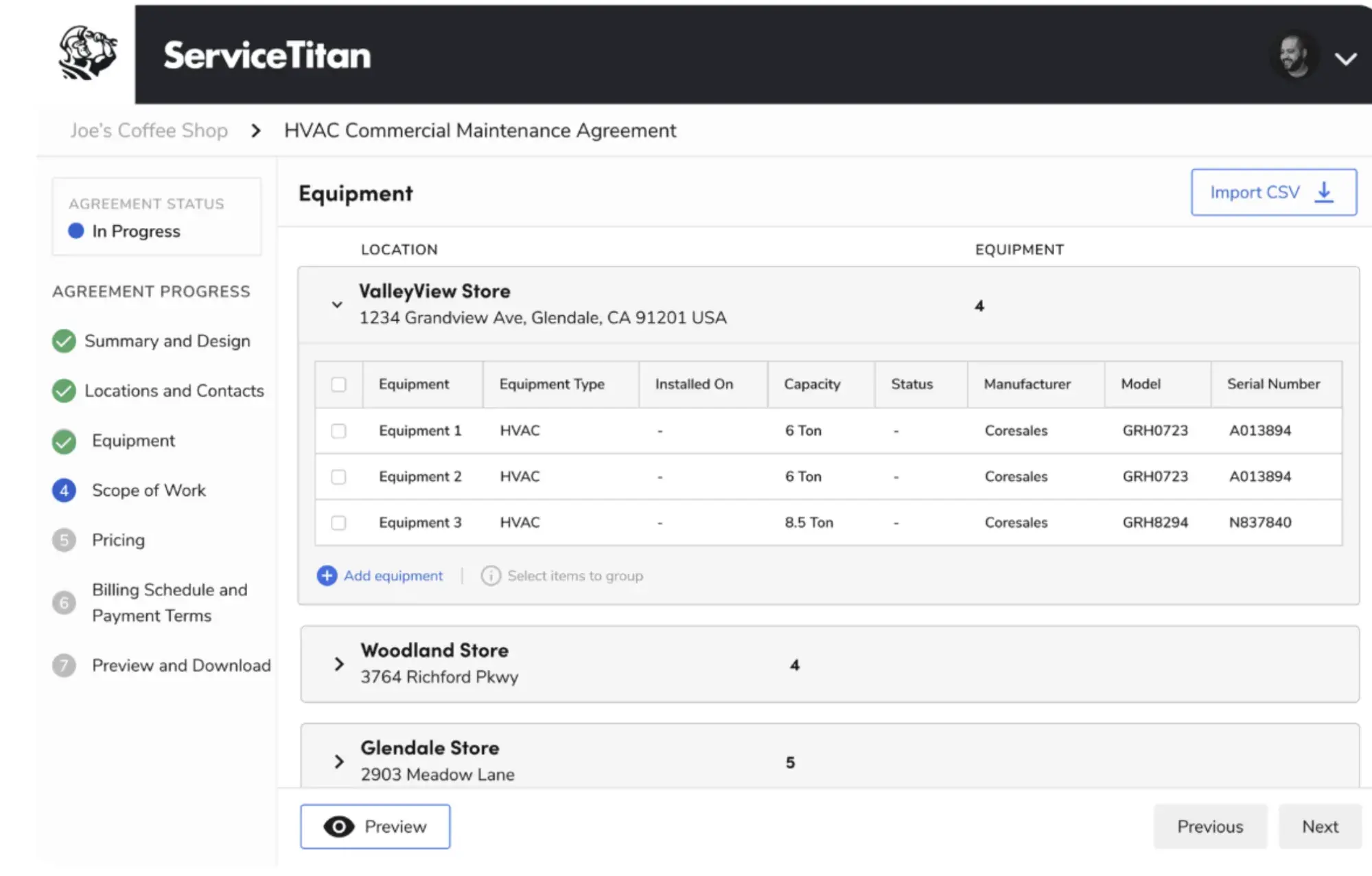 a screenshot of service titans CRM user interface