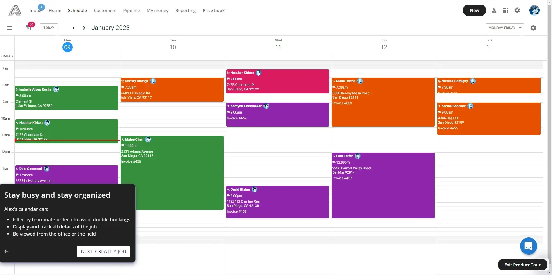 a screenshot of housecall pros CRM user interface