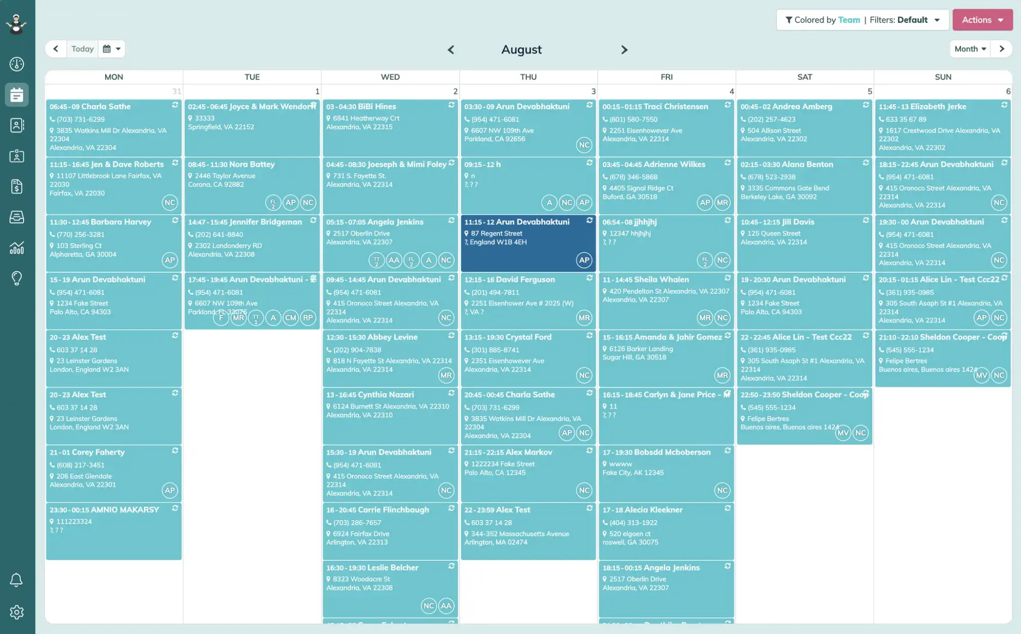 a screenshot of zen maids CRM user interface