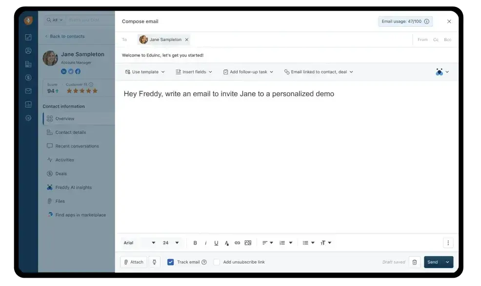 client management app, freshworks
