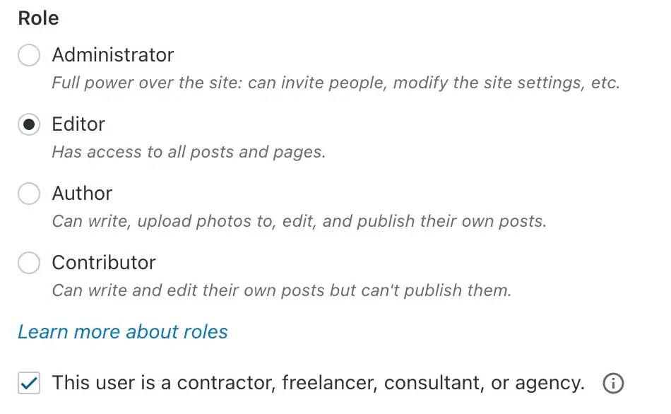 four users with different roles in the wordpress dashboard