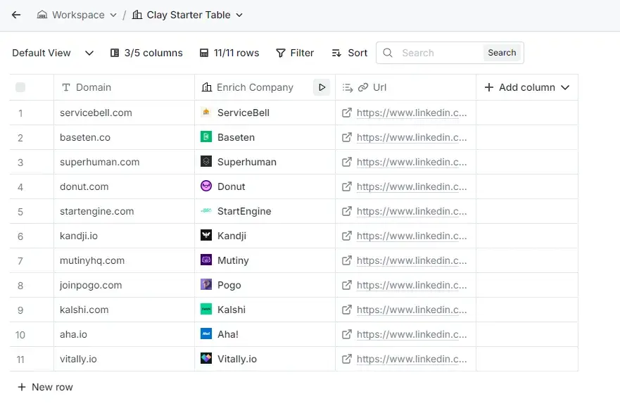 exploring the starter table for clays ai cold email generator