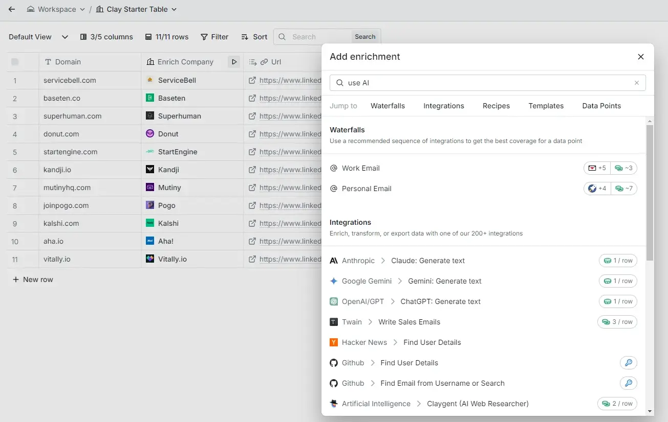 using the openai/gpt integration with clays ai cold email generator