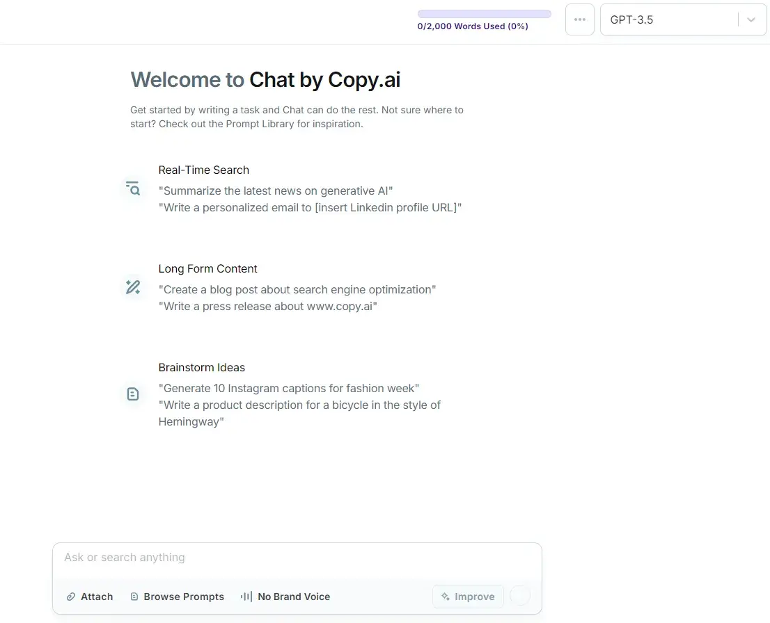 starting with chat on copy.ais ai cold email generator