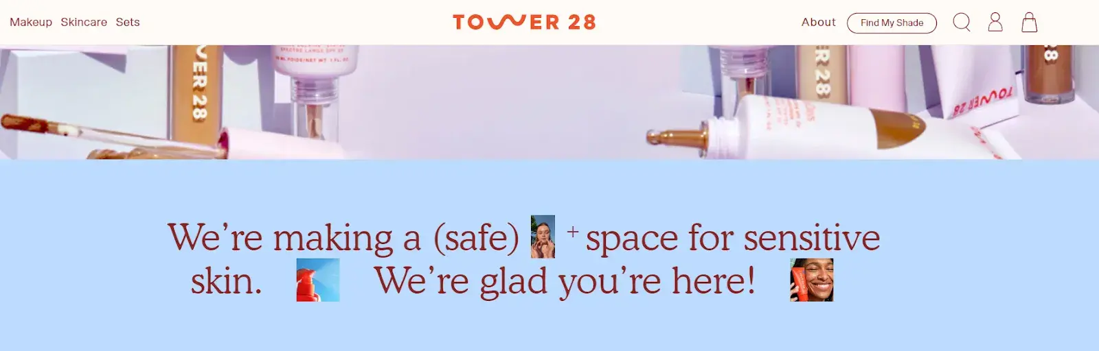 competitor analysis ux, tower28 homepage
