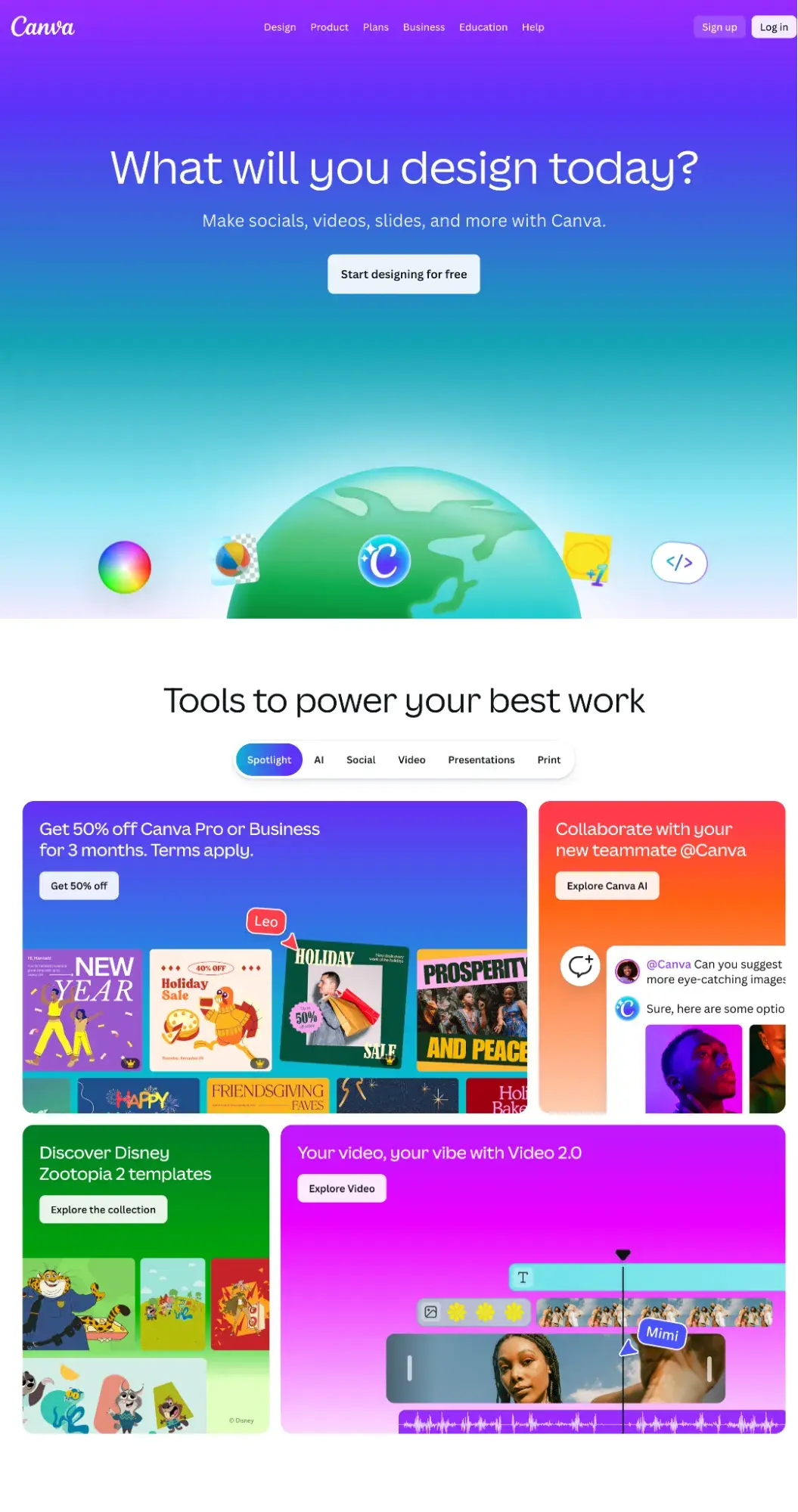 consistent brand voice on canva’s website