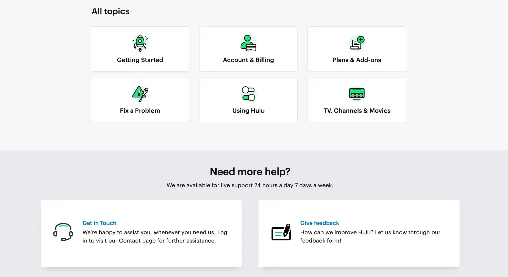 contact us page example, hulu