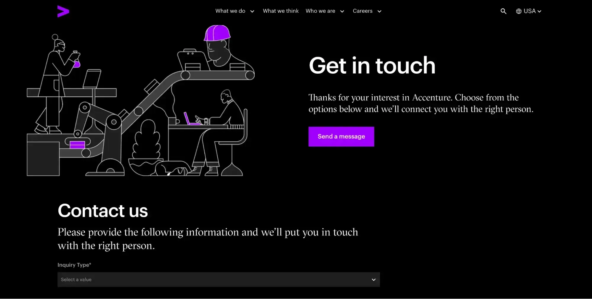 contact us page example, accenture