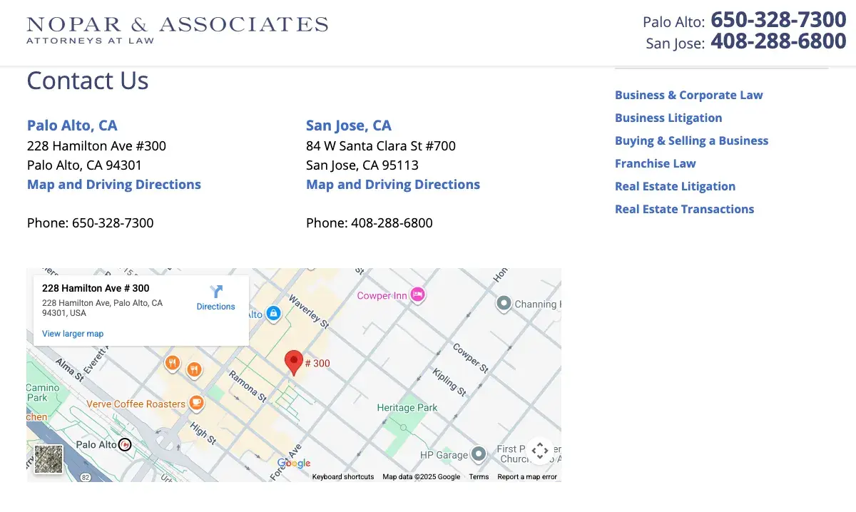contact us page example, norpar