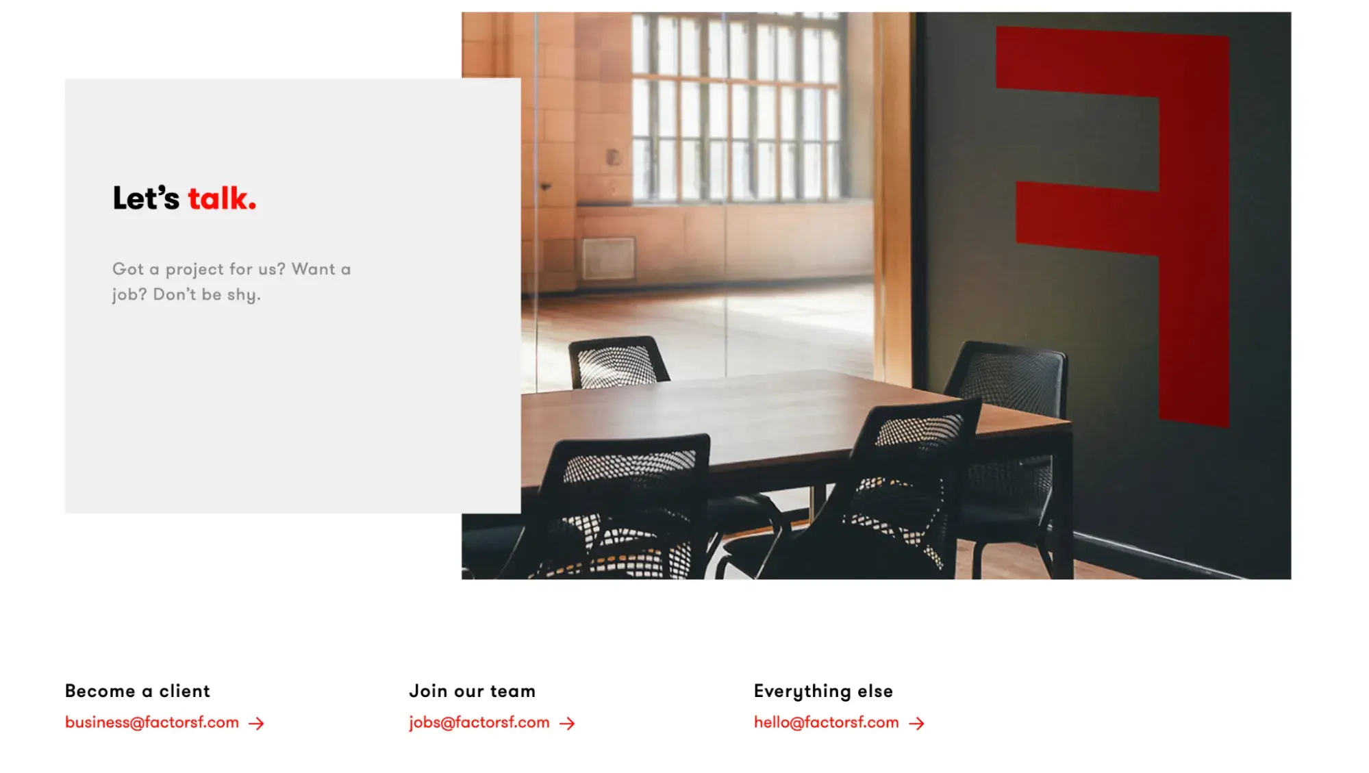 contact us page example, factor