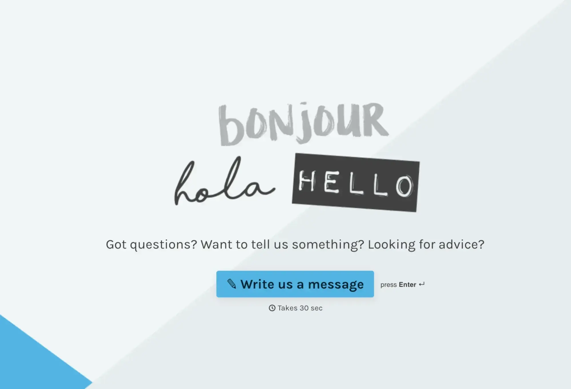 contact us page example, typeform