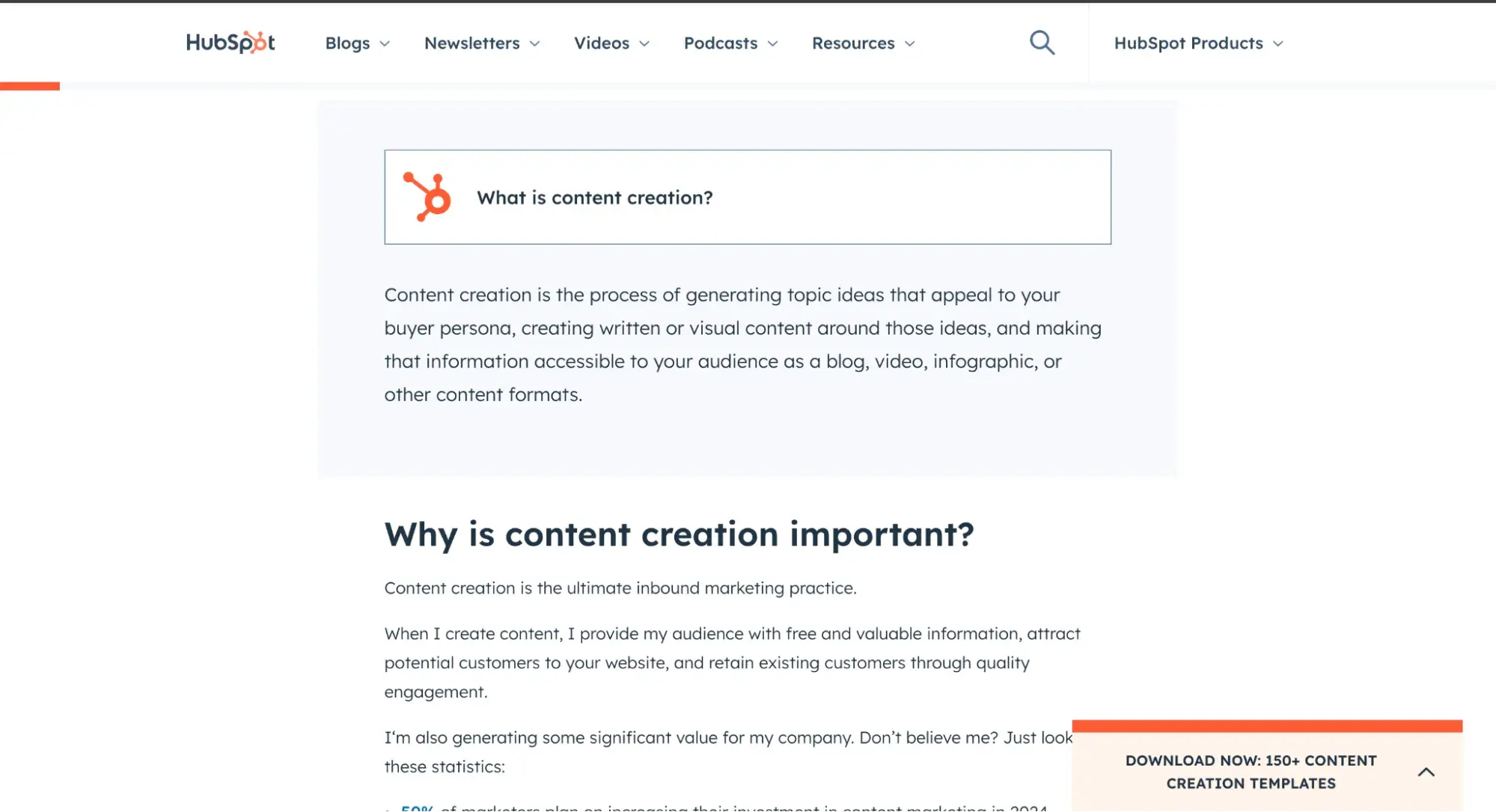 content experience: hubspots blog