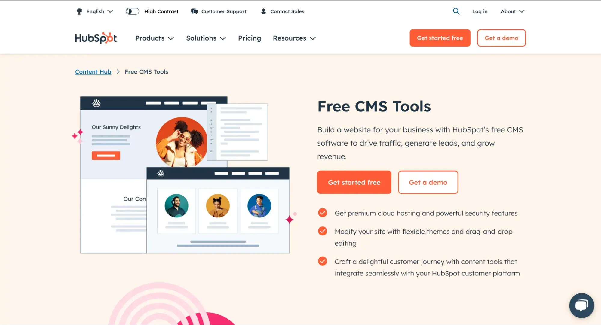 content experience platforms: hubspot cms hub