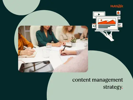 women at a table discussing content management strategy