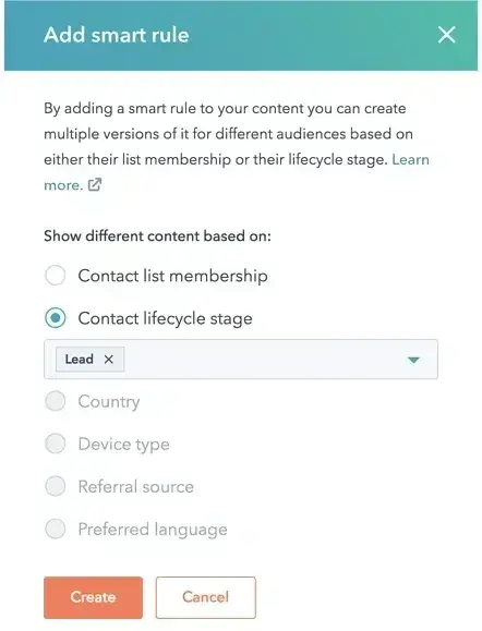 add a smart rule in hubspot