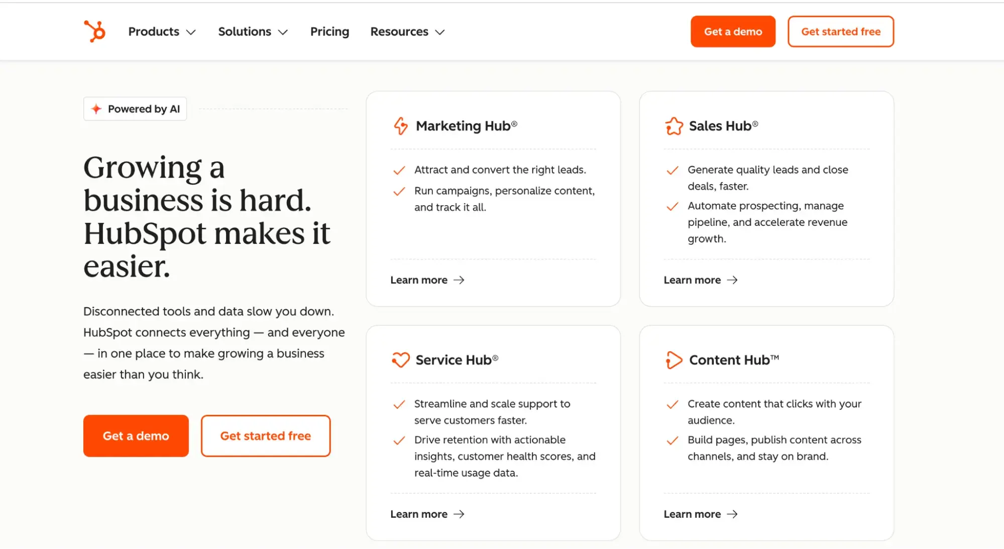 online content marketing content example, hubspot page