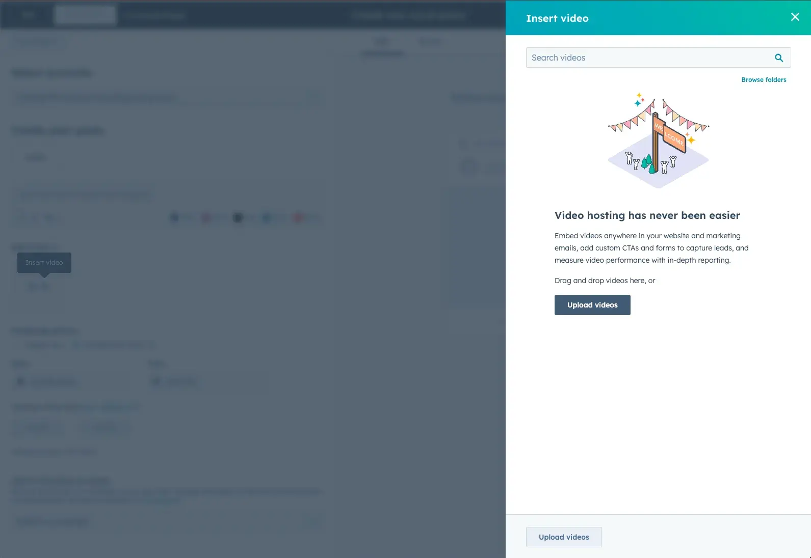 Screenshot showing how you can upload and schedule a video for social media in ̽ѡ