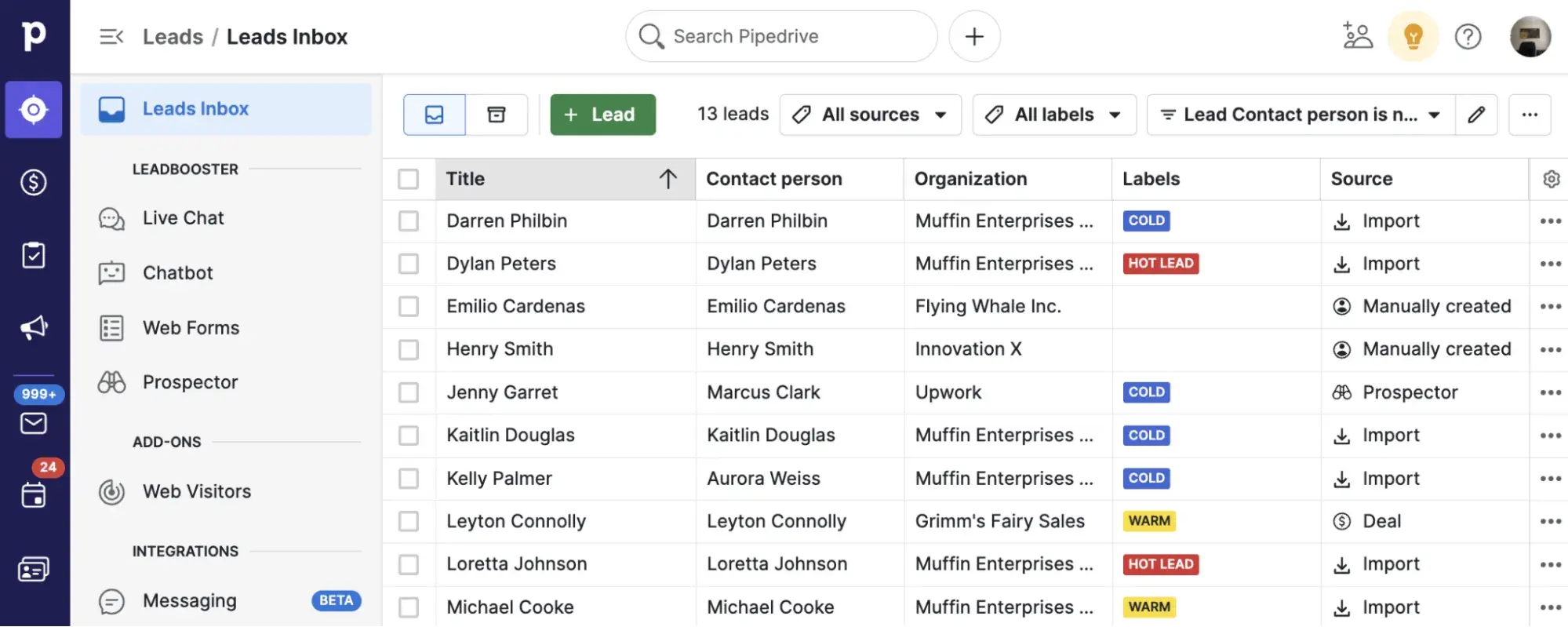 crm for publishing companies leads inbox in pipedrive