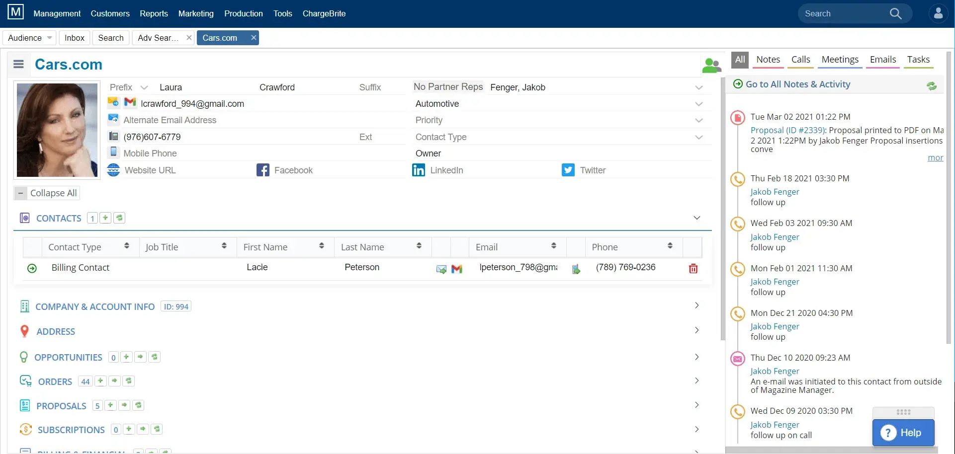 crm for publishing companies customer profile in the newspaper manager