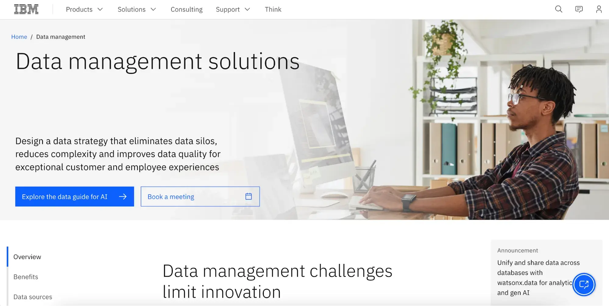 customer data management: IBM Db2? Hybrid Data Management screenshot