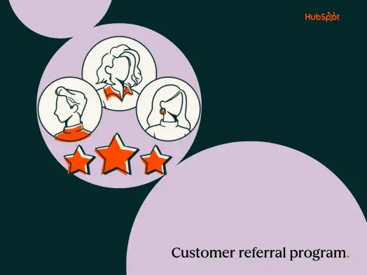 customer referral program represented by people infront of a star rating