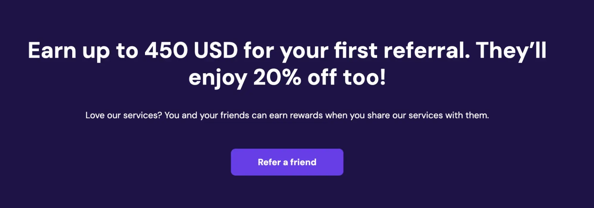 customer referral program example: hostinger