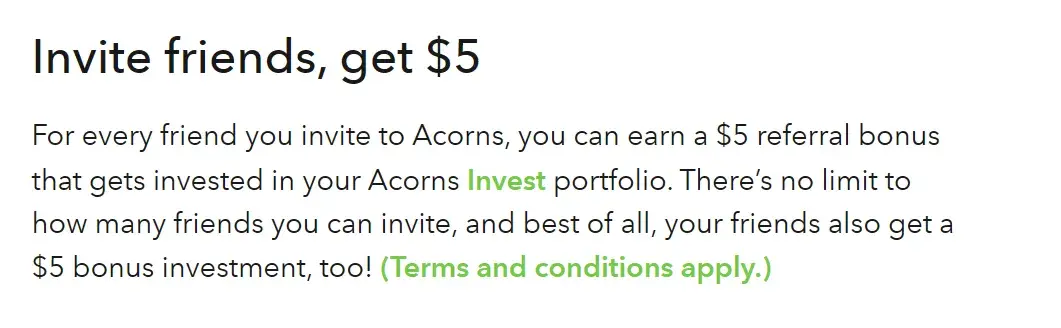 acorns referral program, customer referral program