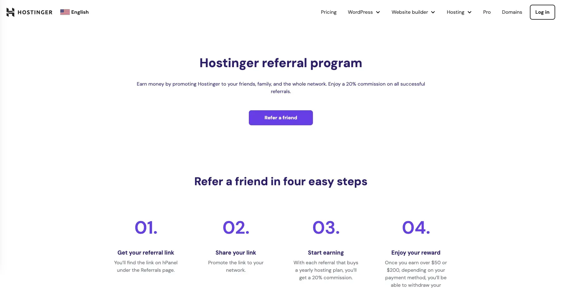 hostinger referral program, customer referral program
