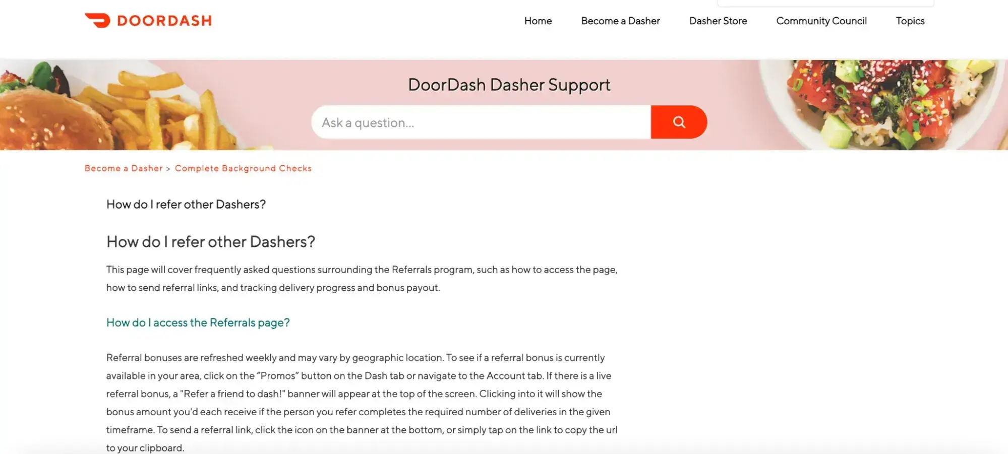 customer referral program example: doordash