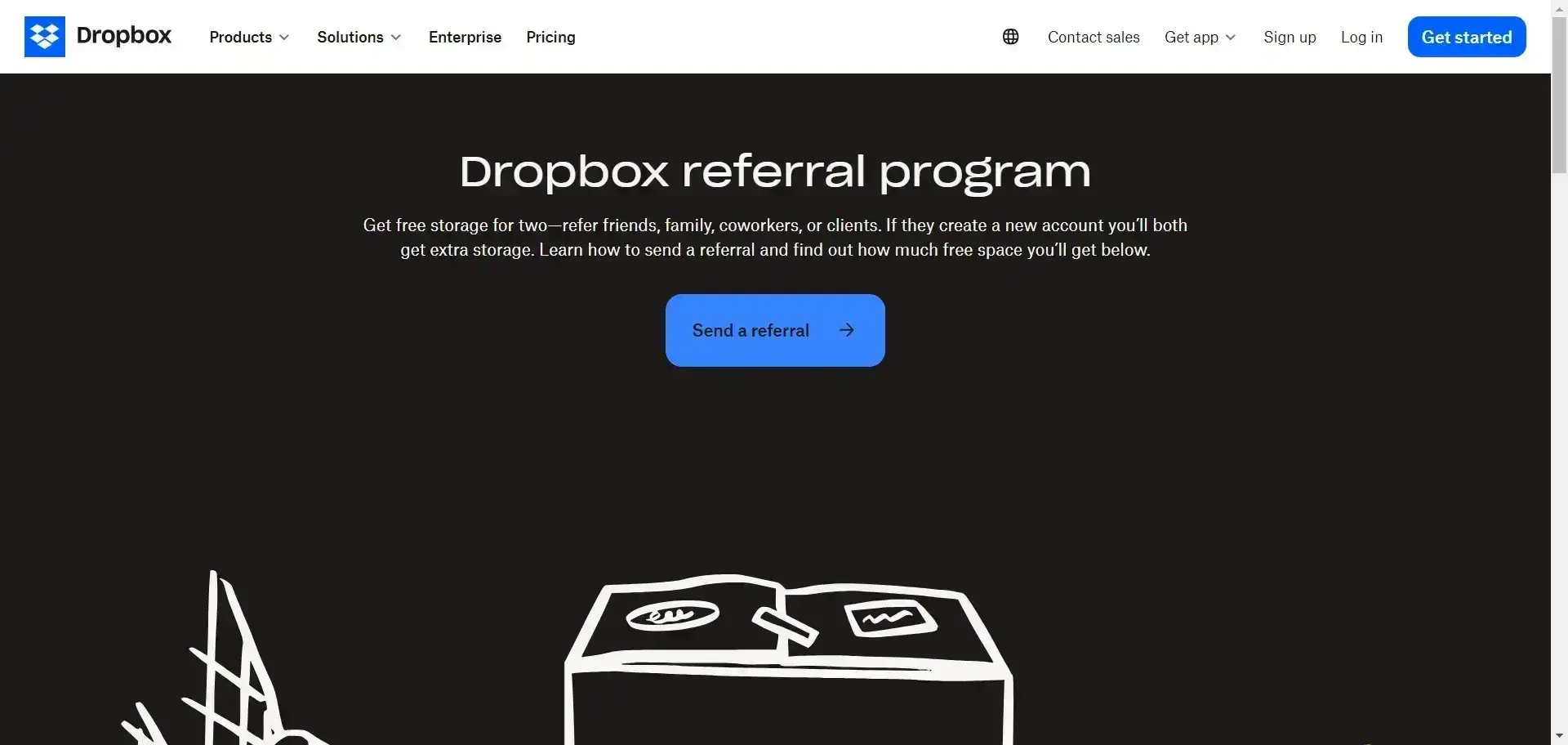 customer referral program example from dropbox