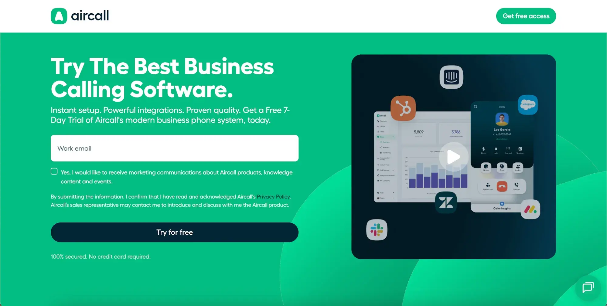 aircall customer service software phone support dashboard