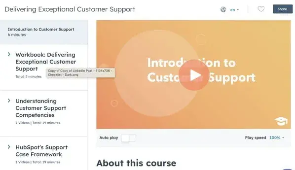 customer service training courses, hubspot