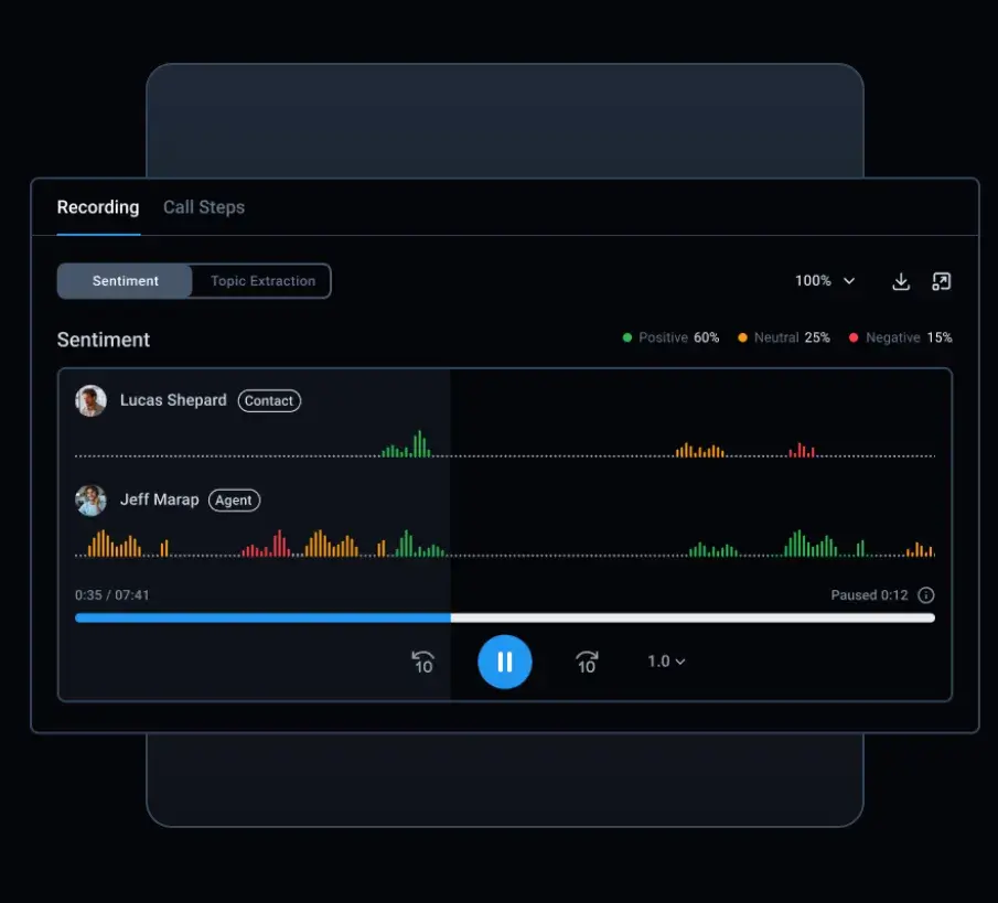 interface for cloudtalk call recording tool