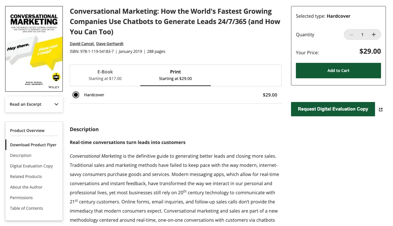 demand generation example: drifts book conversational marketing helped position the company as a thought leader in this space