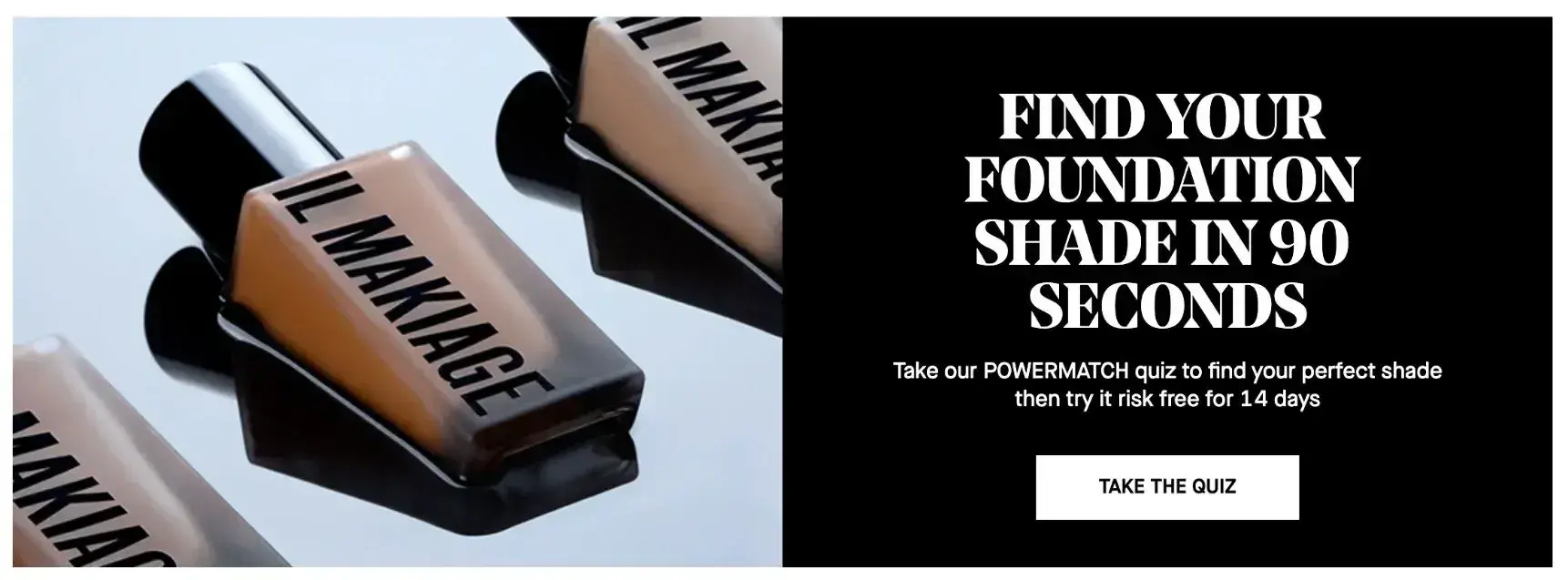 banner promoting il makiages power match shade finder quiz