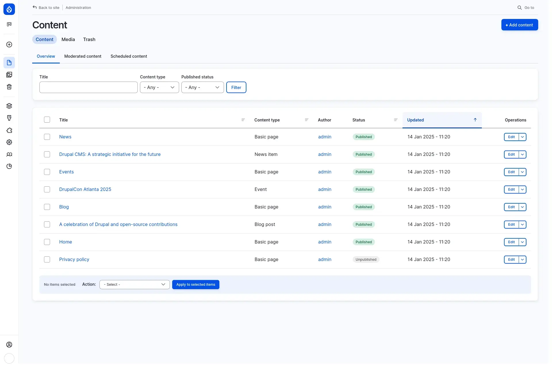digital content management: drupal
