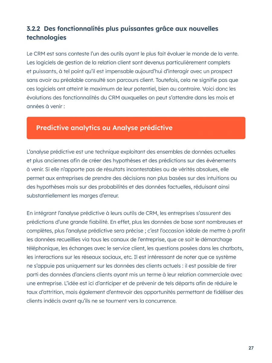 Rapport Evolution du CRM - Page example 2