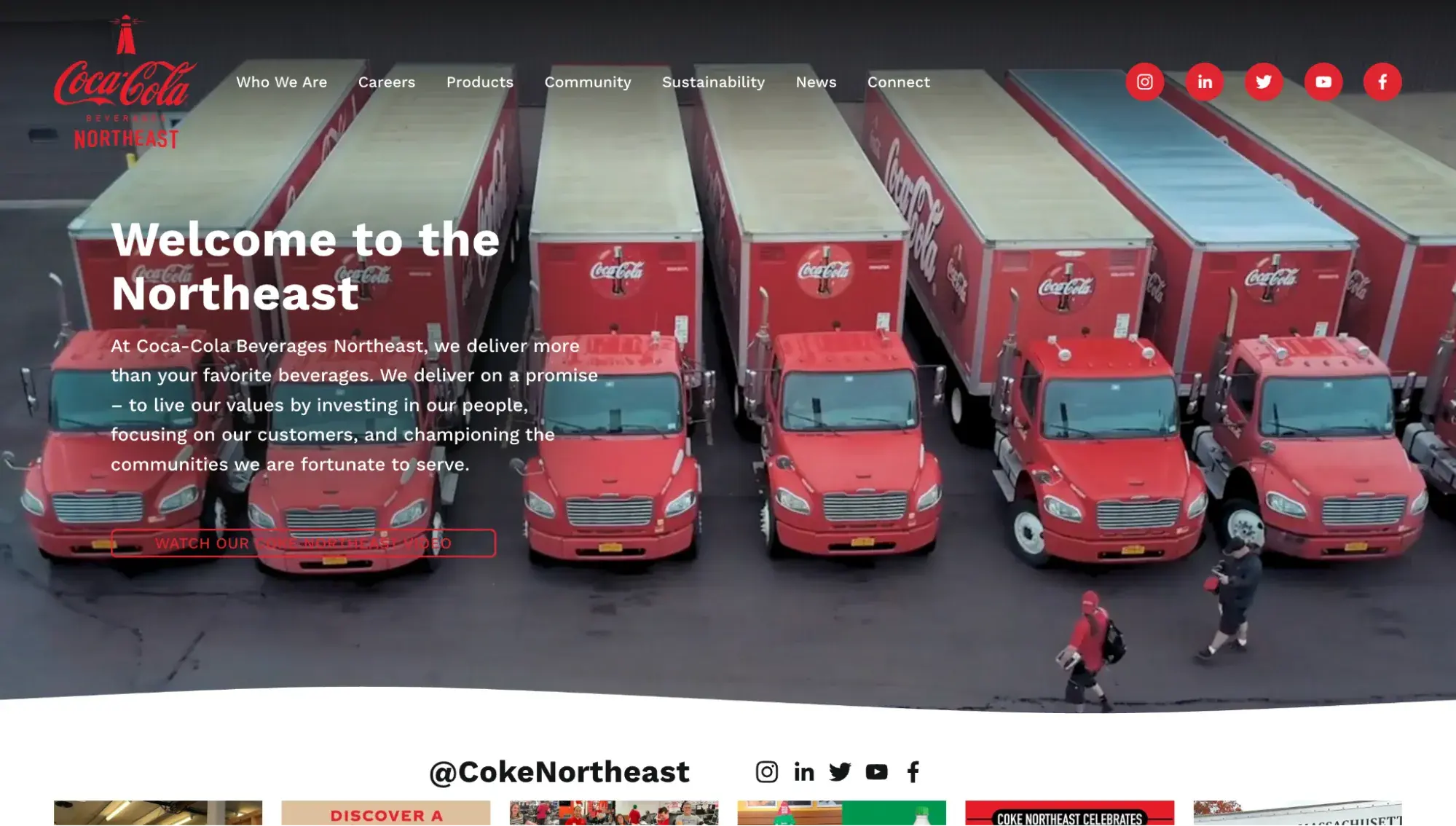 coca-cola beverages northeast homepage, hubspot cms