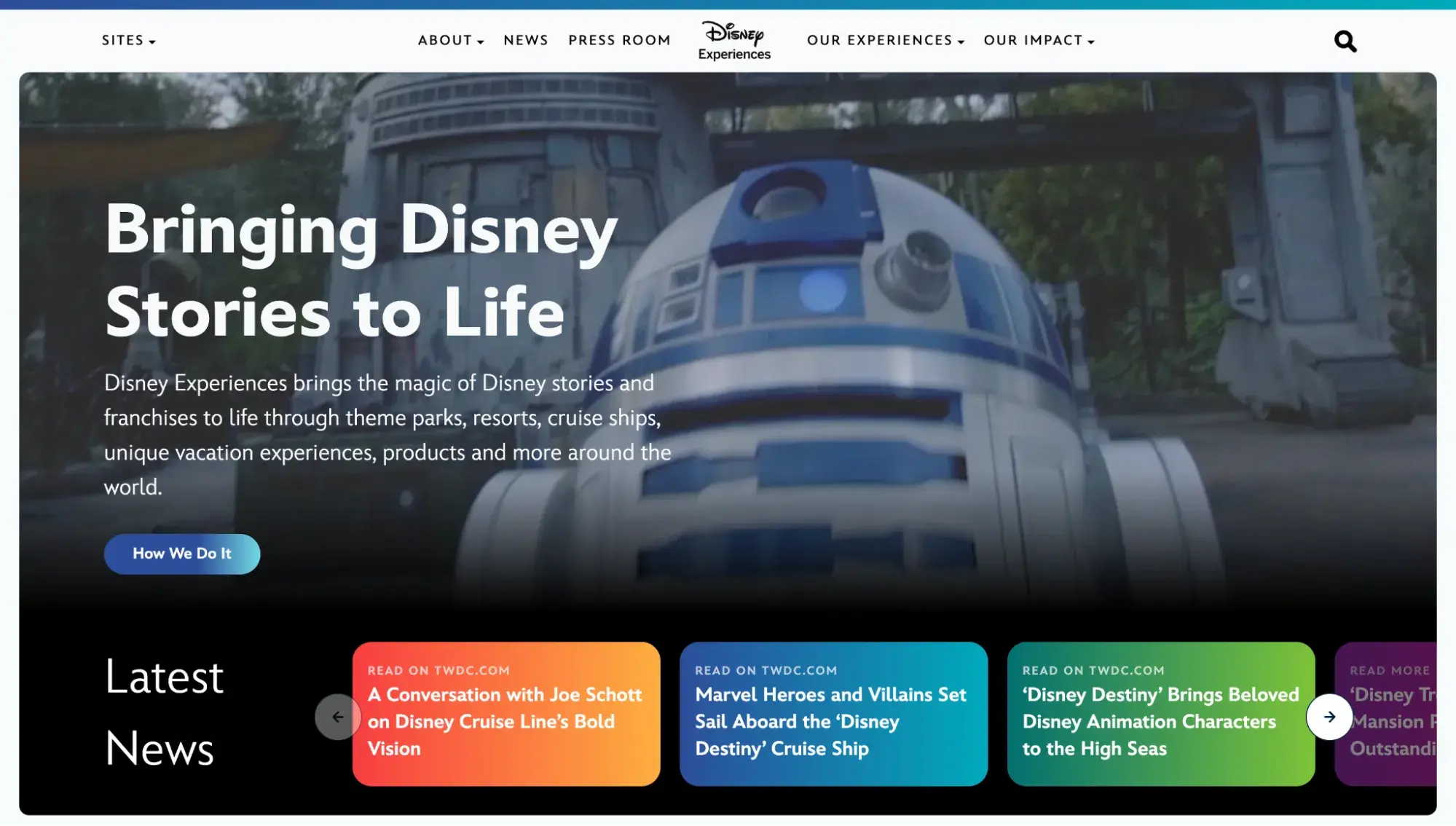 drupal alternatives: disney connect website, built on wordpress