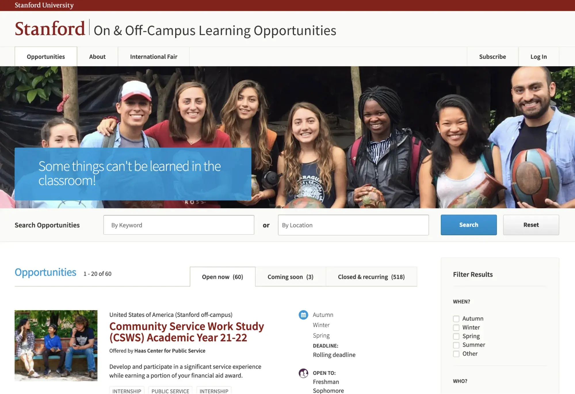 drupal alternatives: stanford on and off-campus learning opportunities on backdrop cms