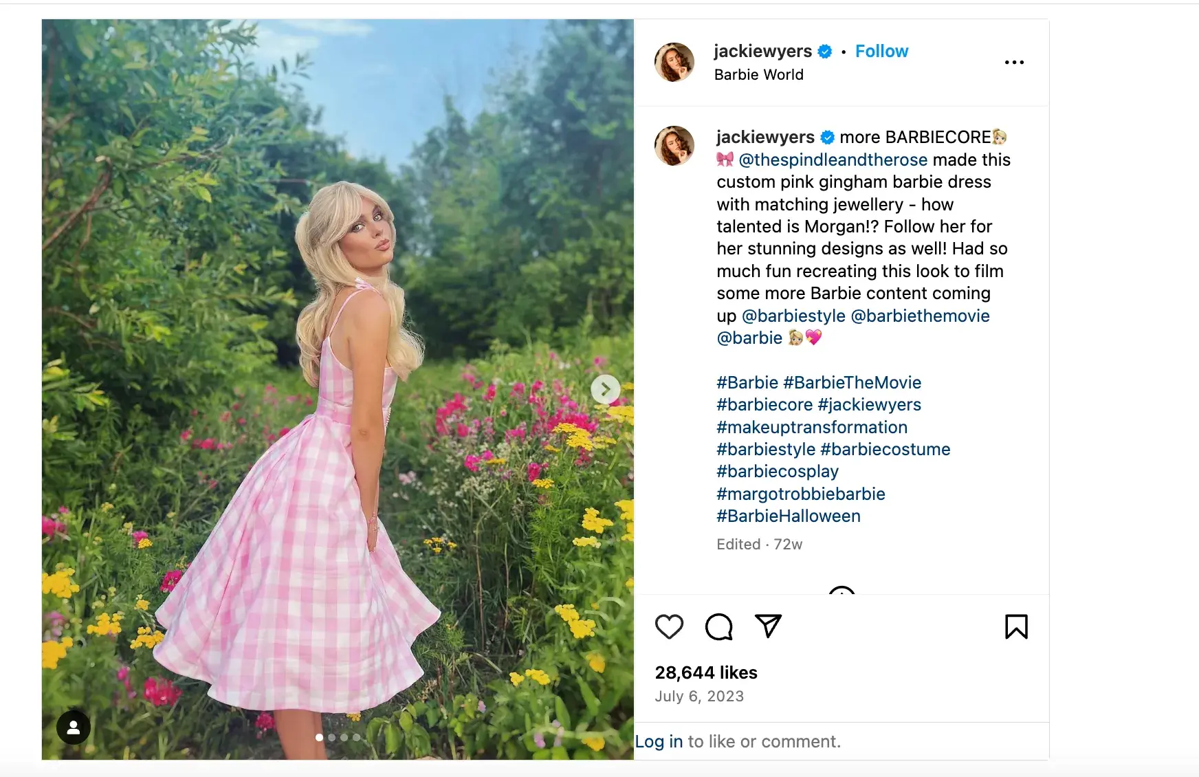 influencer inspired by barbie movie  earned media value example