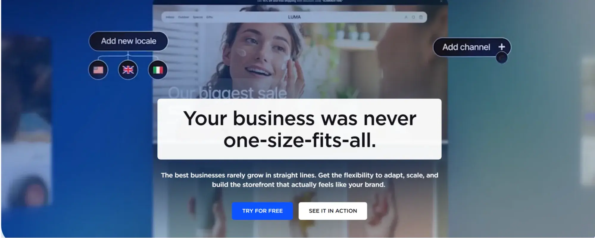 bigcommerce ecommerce website software showing storefront and product-management tools