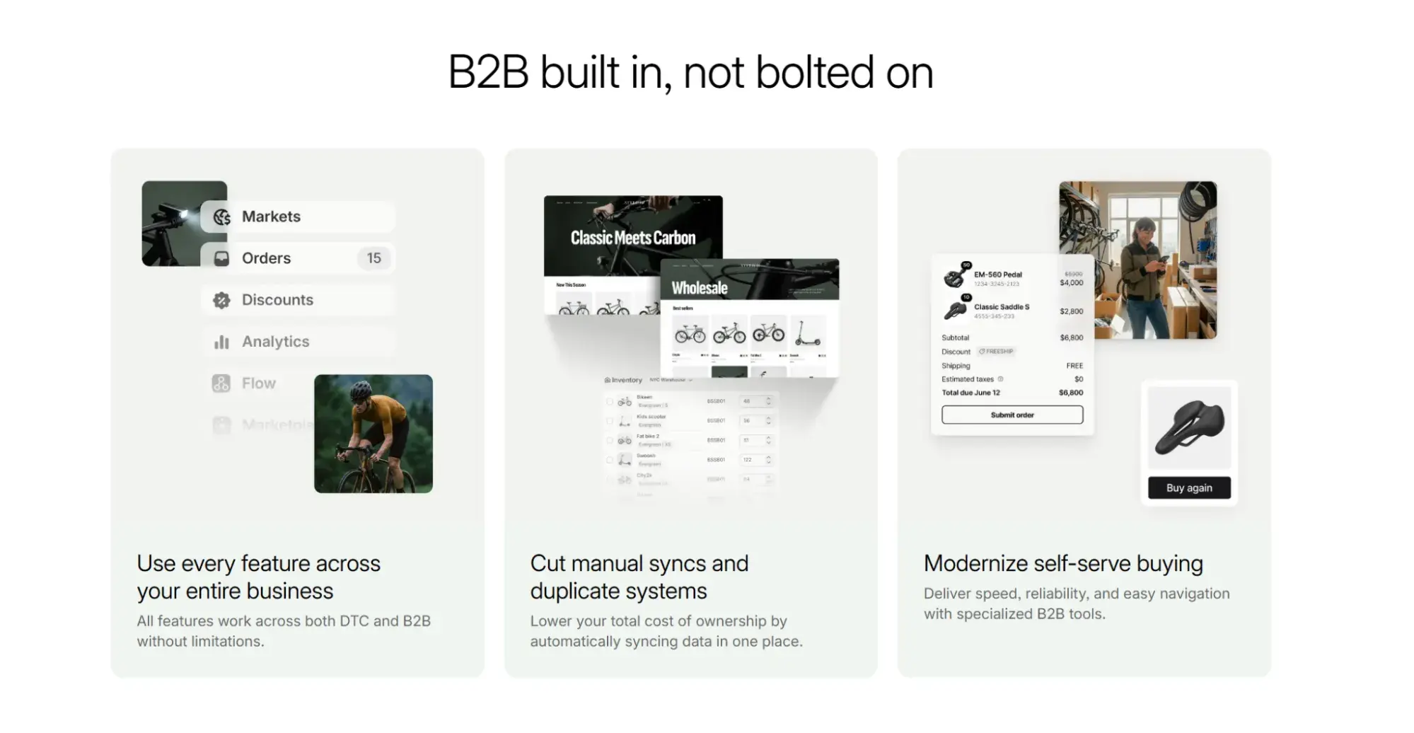 shopify b2b ecommerce website solution settings for business customers