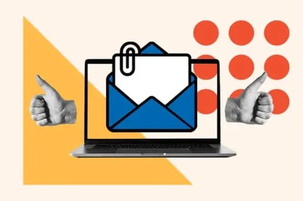 A person received an email notification on their laptop