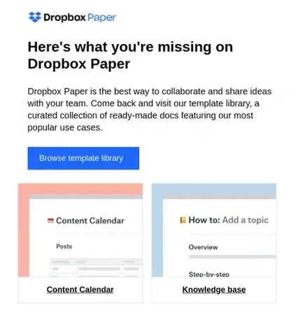 email marketing campaign; dropbox